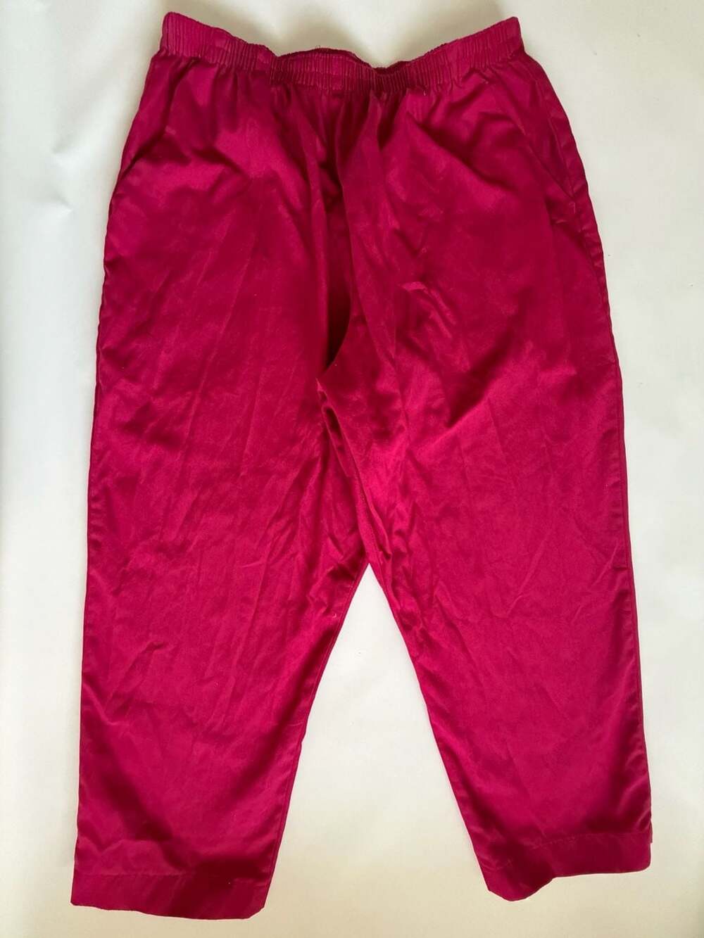 Vintage Simply Basic Pants Womens XL Magenta Pink Elastic Waist Y2K Capris